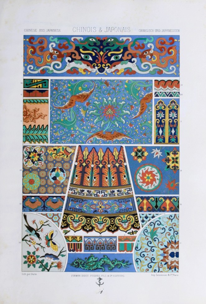 A Racinet - Lithograph of Chinese and Japanese designs 1873