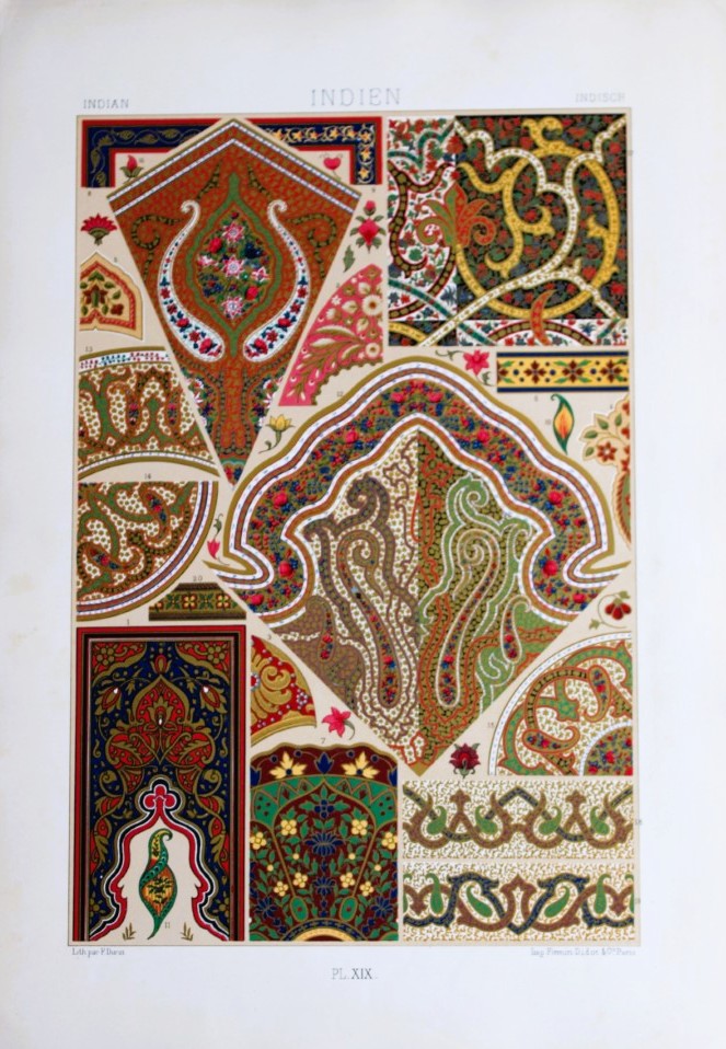 A Racinet - Lithograph of Indian designs 1873