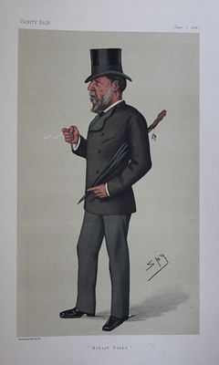Admiral AC Hobart-Hampden - Hobart Pasha by Spy 1878. This print was drawn by the British artist 