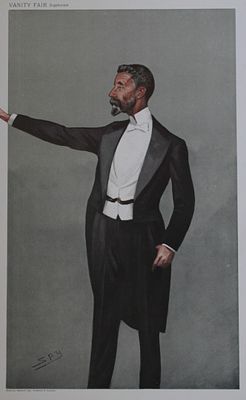 Alfred Deakin - Australia by Spy 1908. This print was drawn by the British artist Sir Leslie 