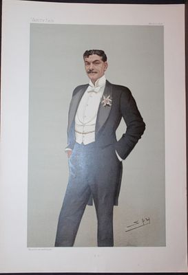 Arthur Bourchier - A. B. by Spy 1896. This print was drawn by the British artist Sir Leslie Ward 