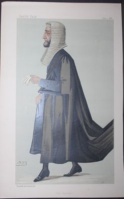 Rt Hon Arthur Peel PC MP - The Speaker by Spy 1887. This print was drawn by the British artist 
