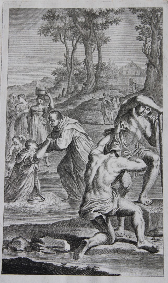 Lodovico Carracci - rare engraving of Cloisters in Bologne monastery 1776