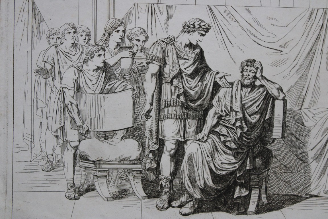 B Pinelli - Folio etching of Senator Tetrinus from Istoria Romano 1821
