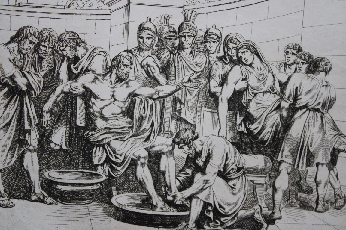 B Pinelli - Folio etching of death of Seneca from Istoria Romano 1821