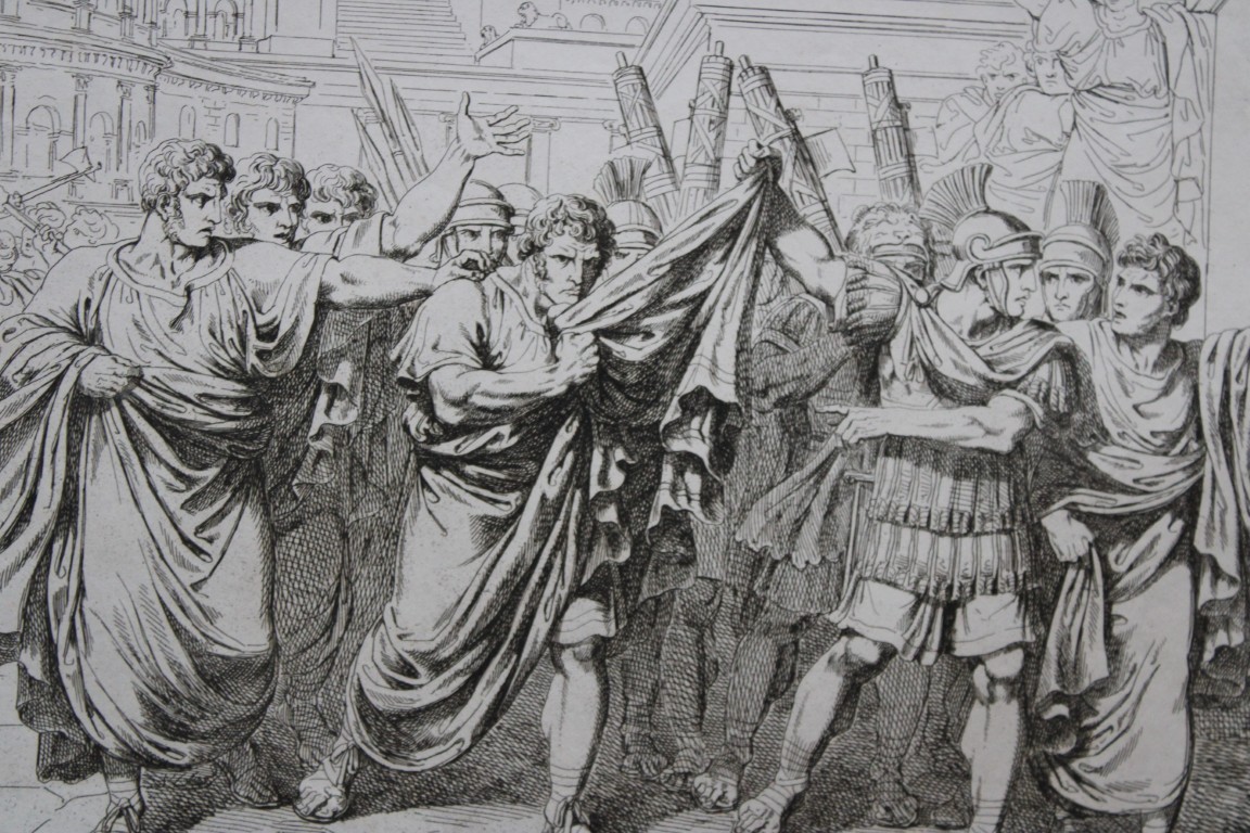 B Pinelli - Folio etching of imprionment of Serjanus from Istoria Romano 1821