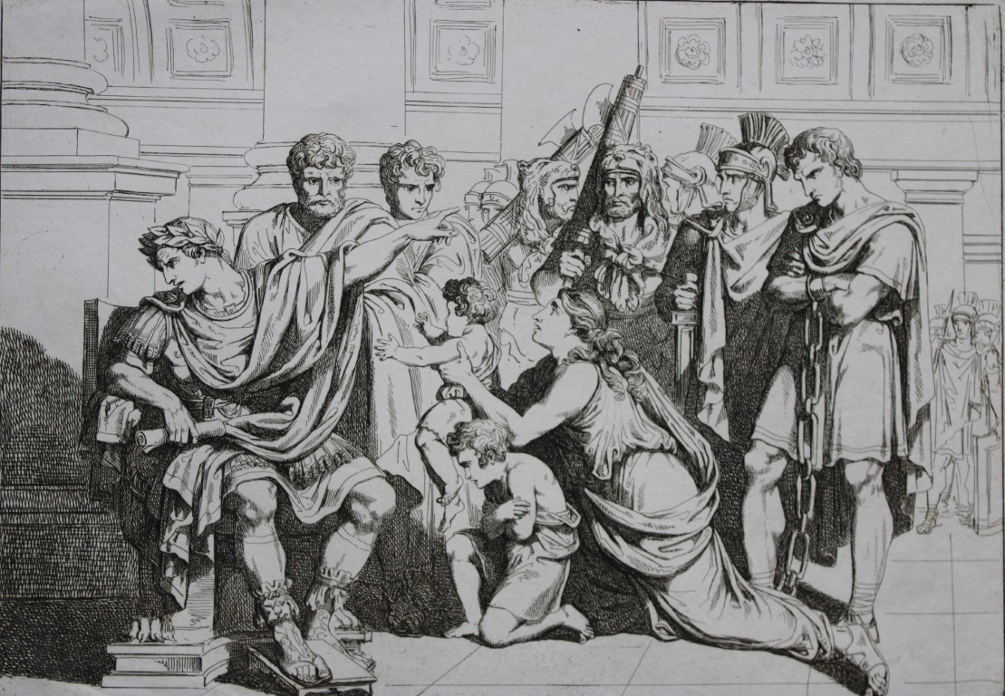 B Pinelli - Folio etching of Gallus Sabrinus condemned to death 1821