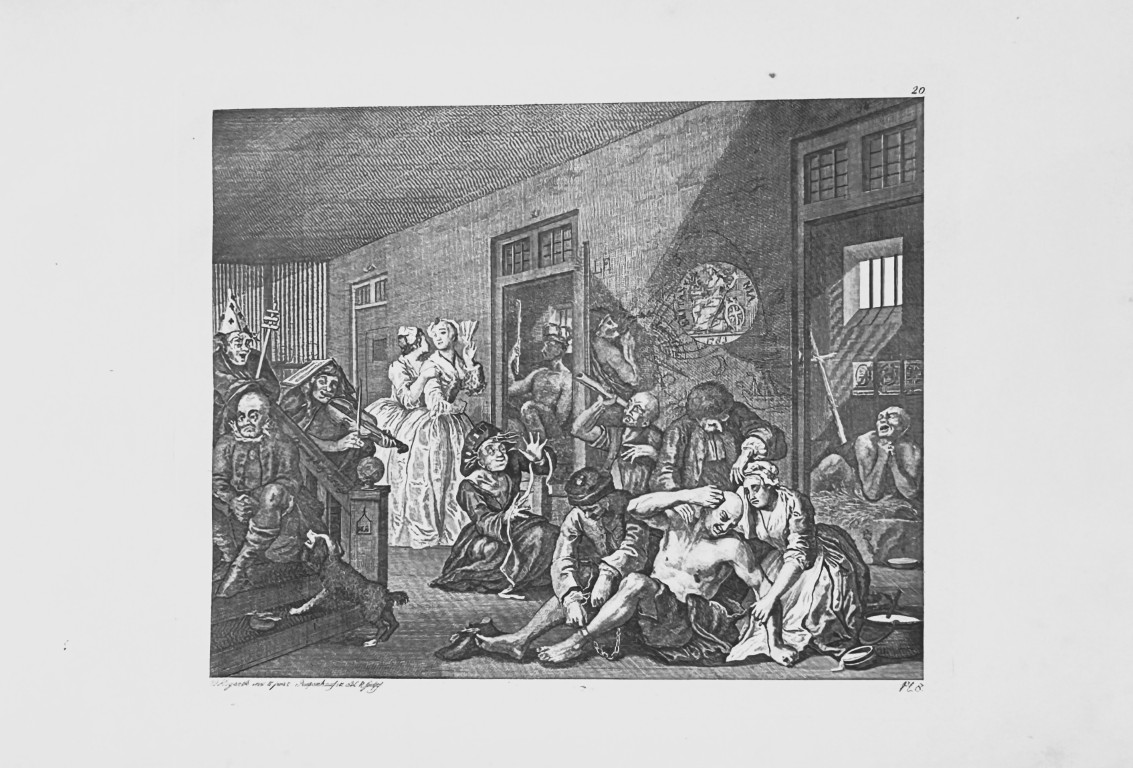W Hogarth - 8 engravings of A Rake's Progress by Riepenhausen 1820