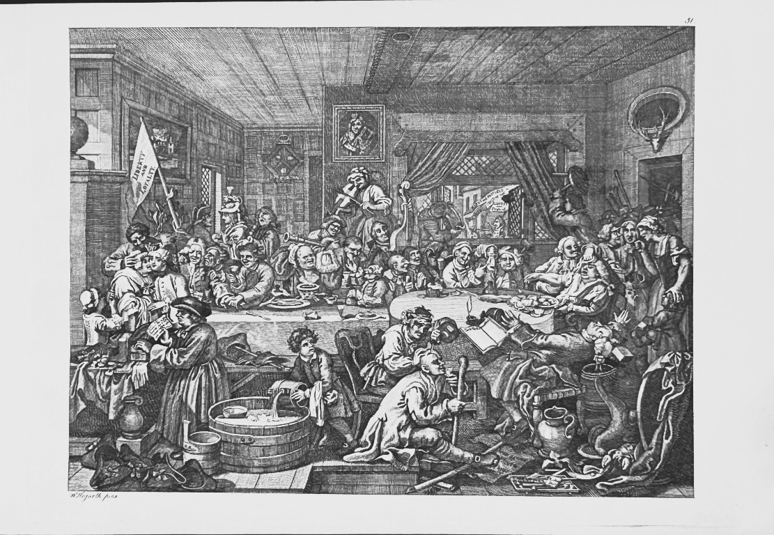 W Hogarth - 4 engravings of Elections by Riepenhausen 1820
