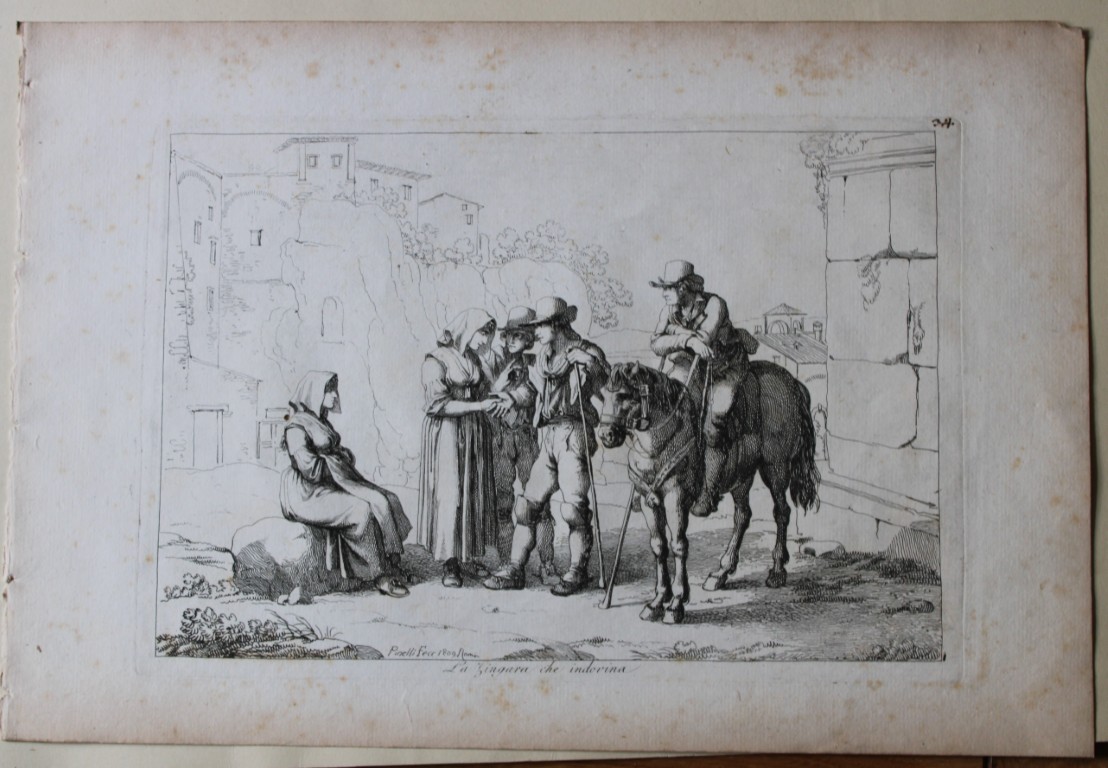 La Zingara che indovina by B Pinelli from Costumi Pittoreschi 1809