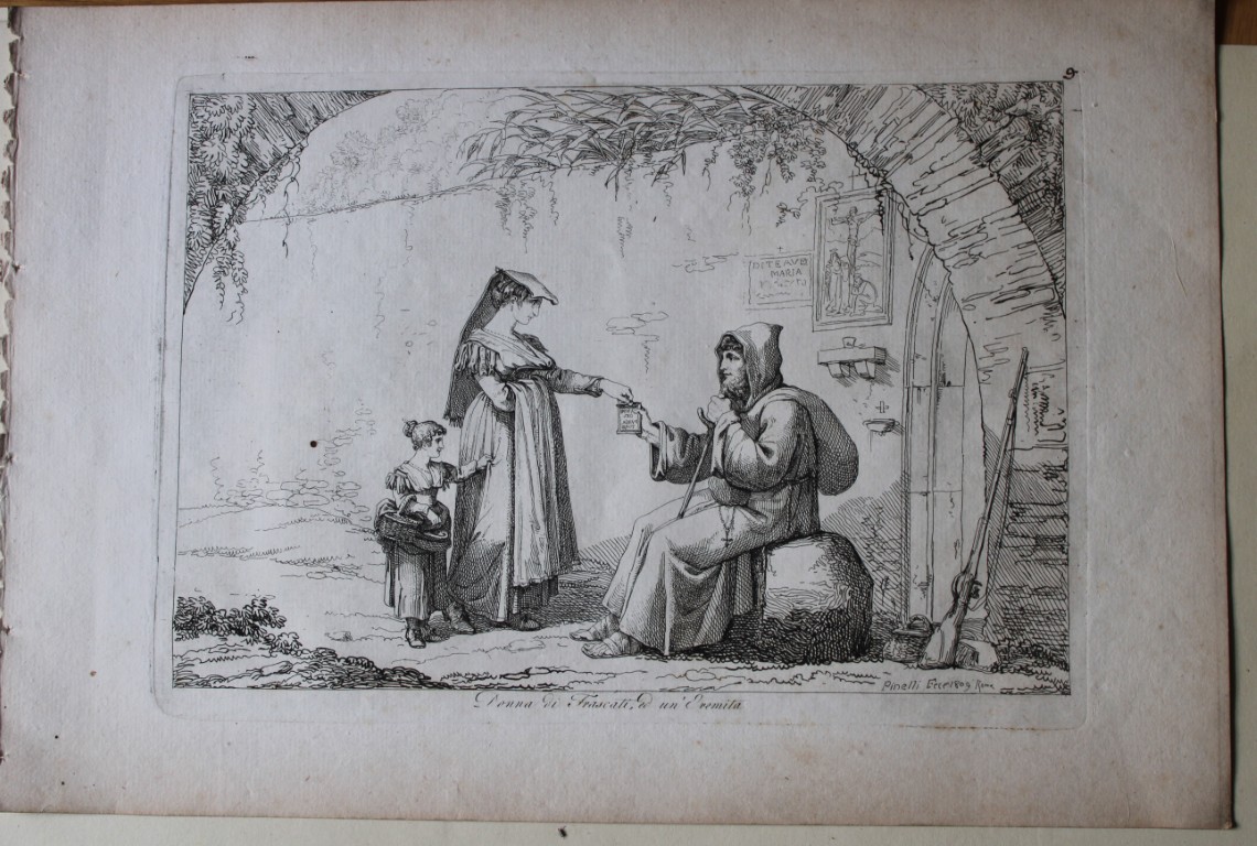 Donna di Frascati e un eremita by B Pinelli from Costumi Pittoreschi 1809