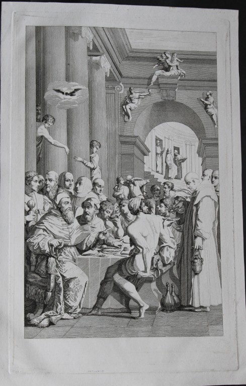 Tomba after Vasari - The supper of Saint Gregory c 1830