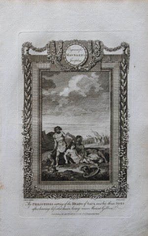 Metz - Philistines beheading Saul and sons engraved by Scot 1785