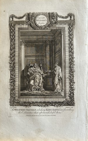 T West - Prophet Nathan rebuking King David engraved by Grignion 1785