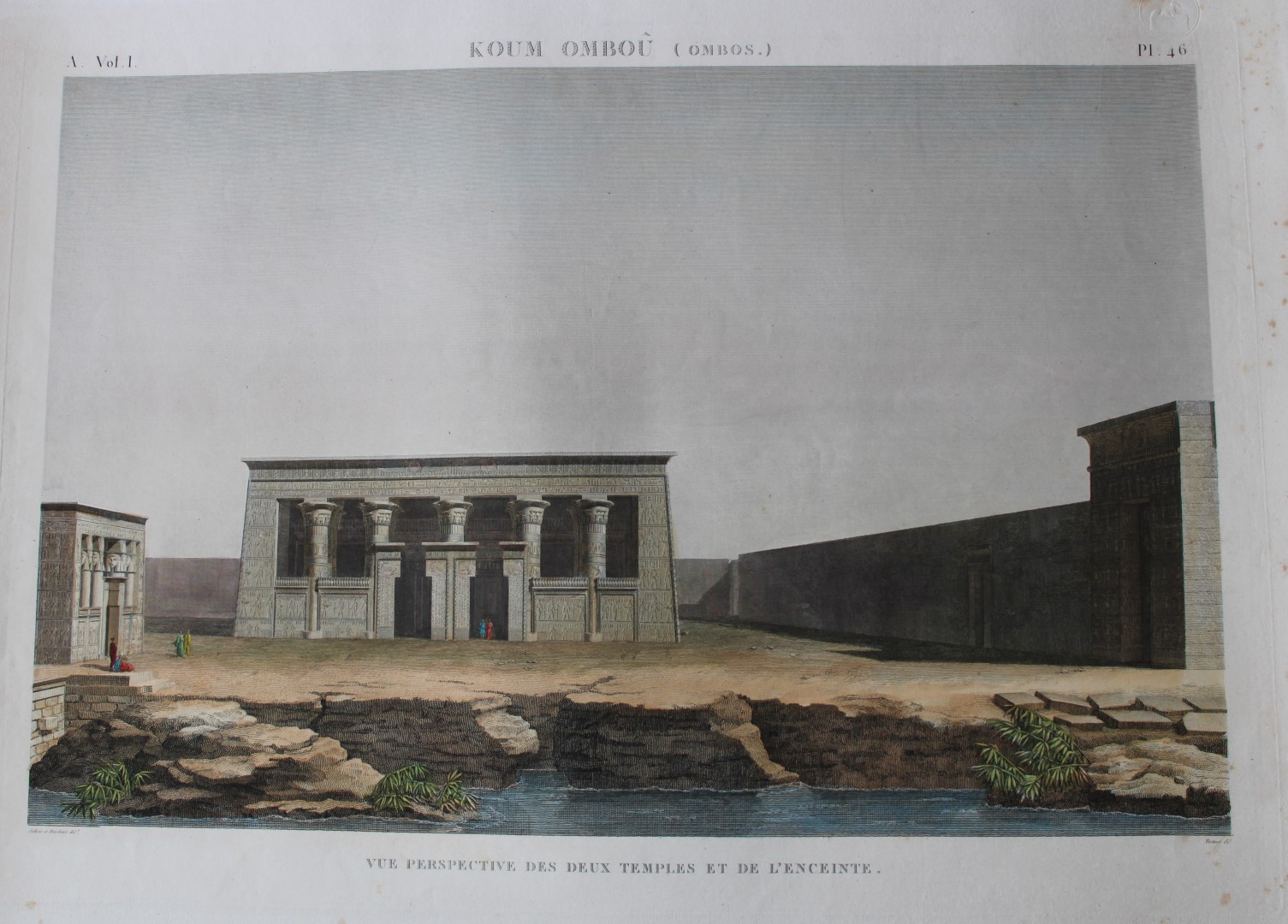 Description de l'Egypte - View of Temples, Kom Ombo 1820-29