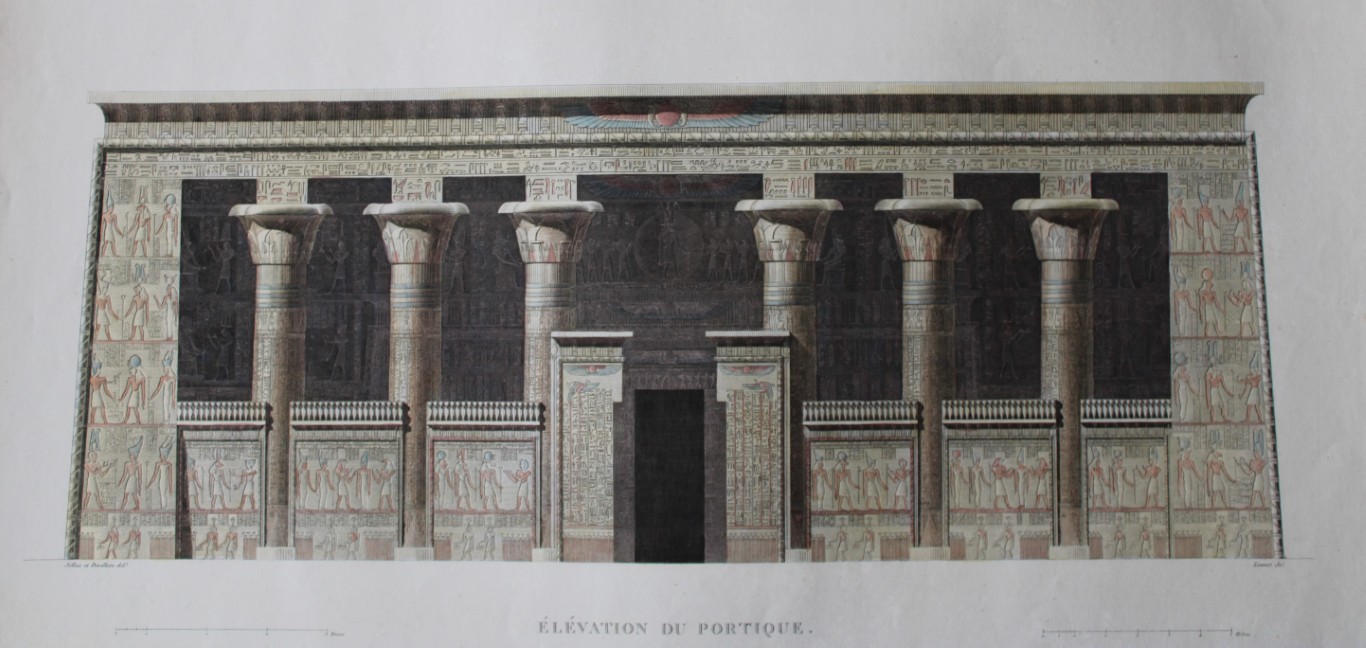 Description de l'Egypte - Portico of Grand Temple at Esne 1820-29