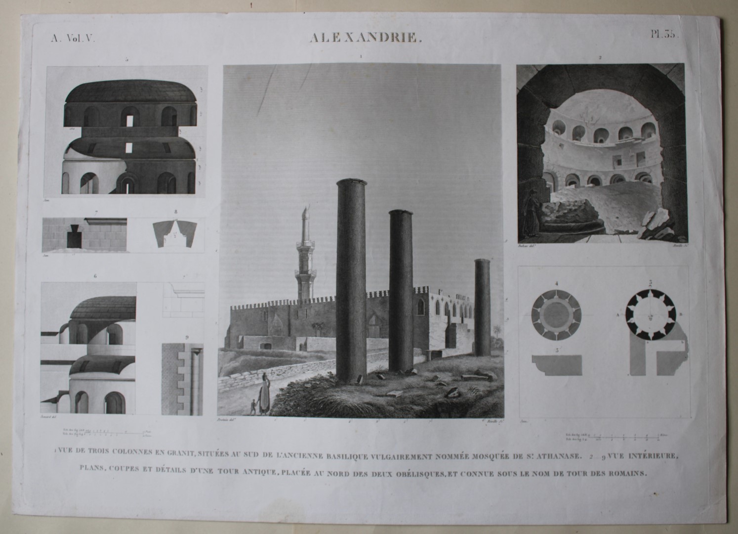 Description de l'Egypte - Granite columns, Alexandria 1809