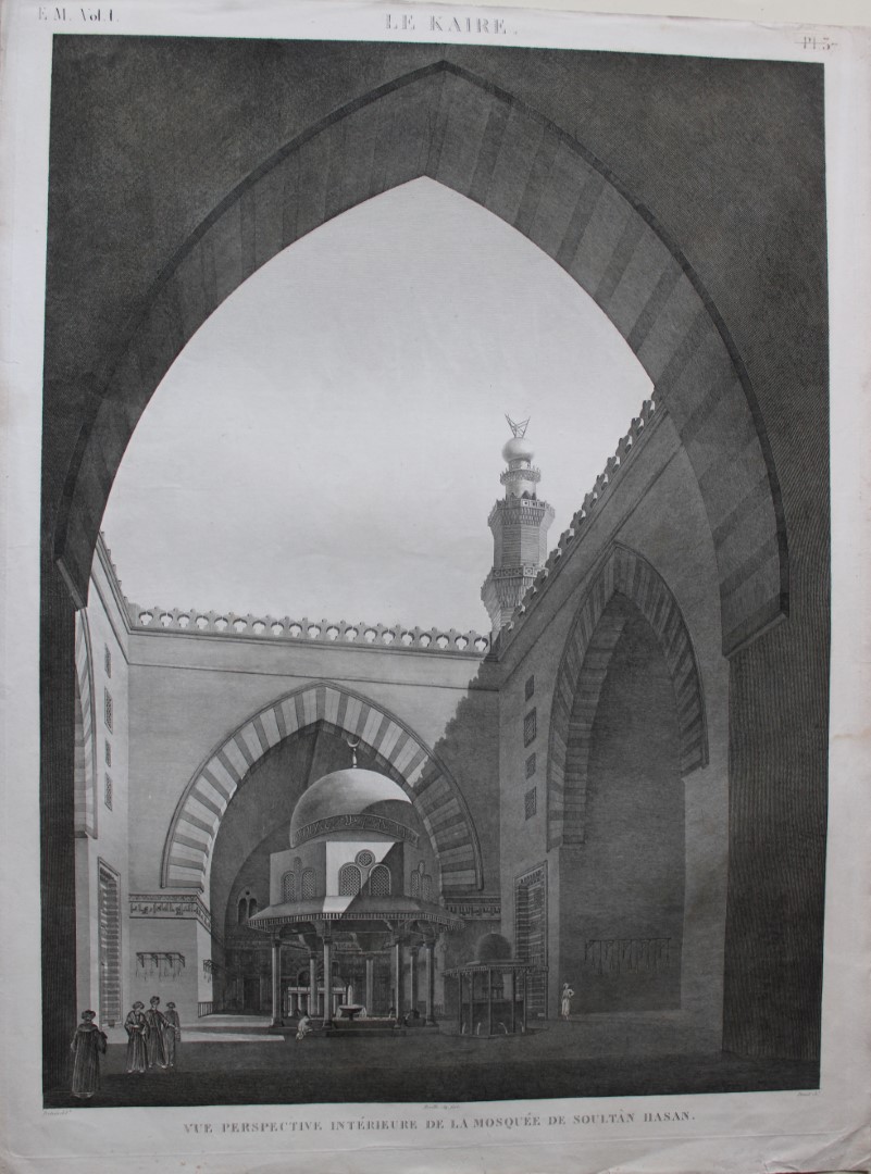 Description de l'Egypte - Sultan Hasan's Mosque, Cairo 1820-29