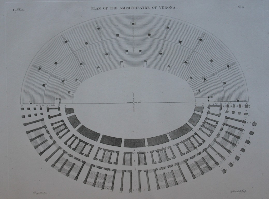 A Desgodetz - Engraving of the Amphitheatre at Verona  1771