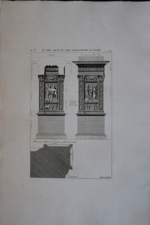 A Desgodetz - Engraving of the Arch of the Goldsmiths at Rome  1771