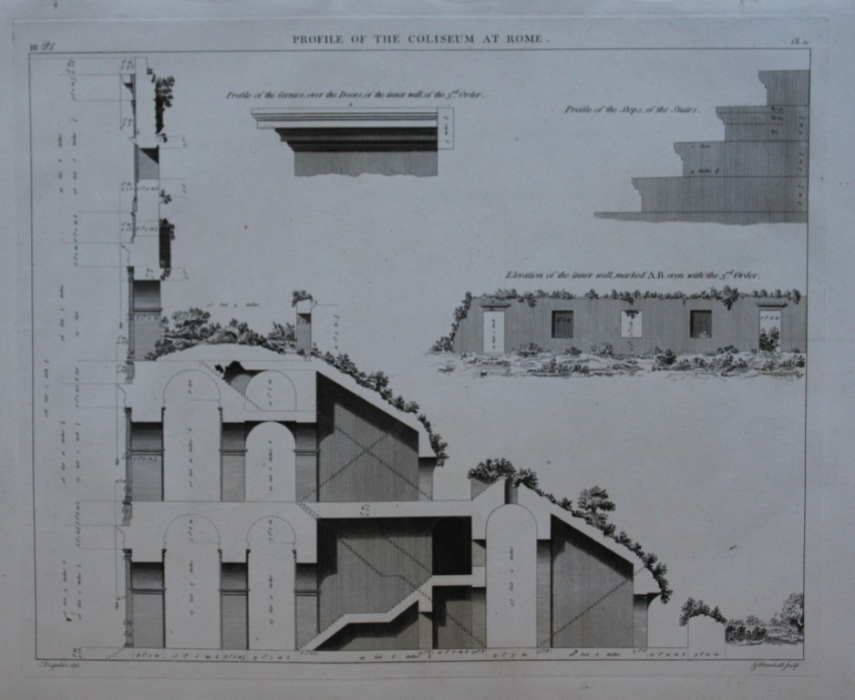 A Desgodetz - Engraving of the Coliseum at Rome  1771