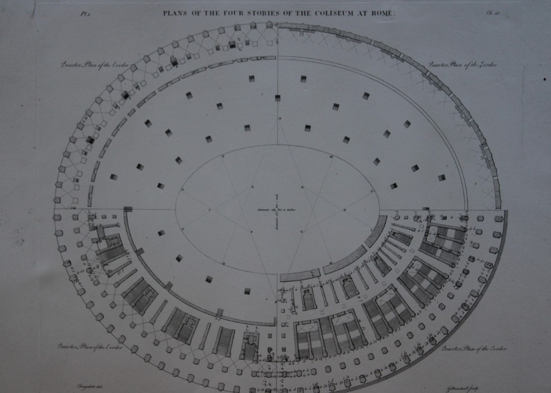 A Desgodetz - Engraving of the Coliseum at Rome  1771