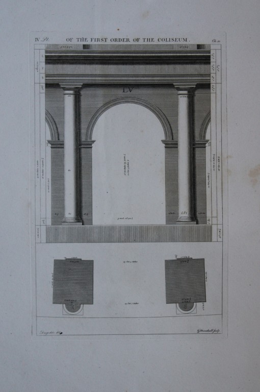A Desgodetz - Engraving of the First Order of the Coliseum  1771