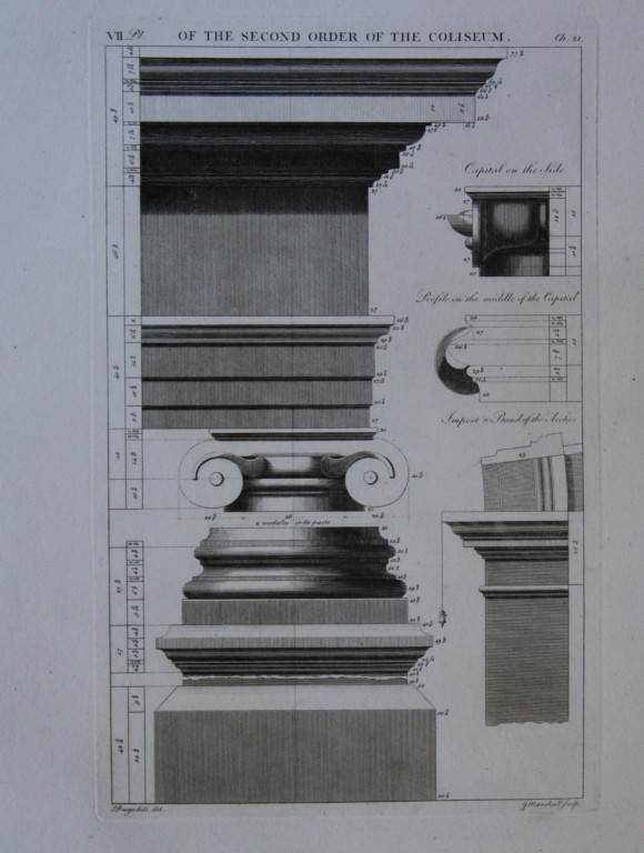 A Desgodetz - Engraving of the Second Order of the Coliseum  1771