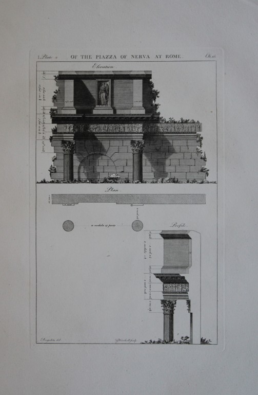 A Desgodetz - Engraving of the Piazza of Nerva at Rome 1771