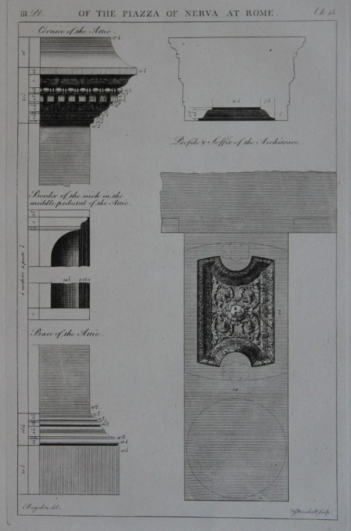 A Desgodetz - Engraving of the Piazza of Nerva at Rome 1771