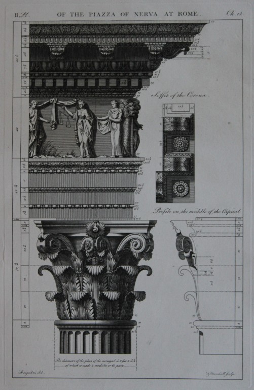 A Desgodetz - Engraving of the Piazza of Nerva at Rome 1771