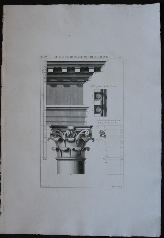 A Desgodetz - Engraving of the Third Order of the Coliseum 1771
