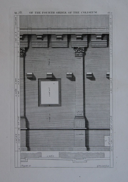 A Desgodetz - Engraving of the Fourth Order of the Coliseum 1771