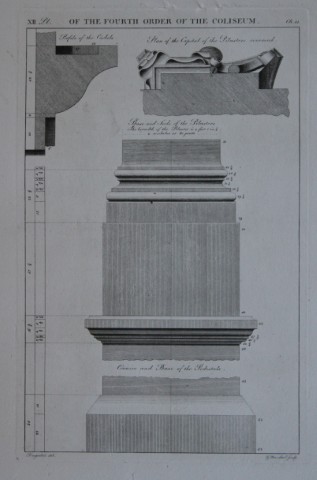A Desgodetz - Engraving of the Fourth Order of the Coliseum 1771
