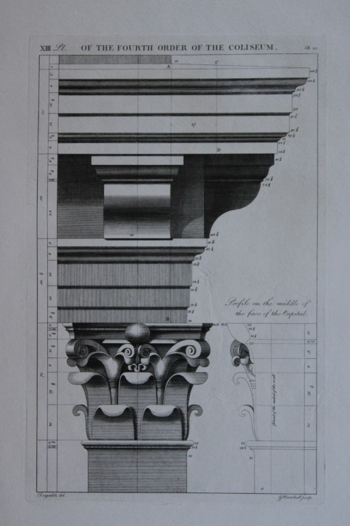 A Desgodetz - Engraving of the Fourth Order of the Coliseum 1771
