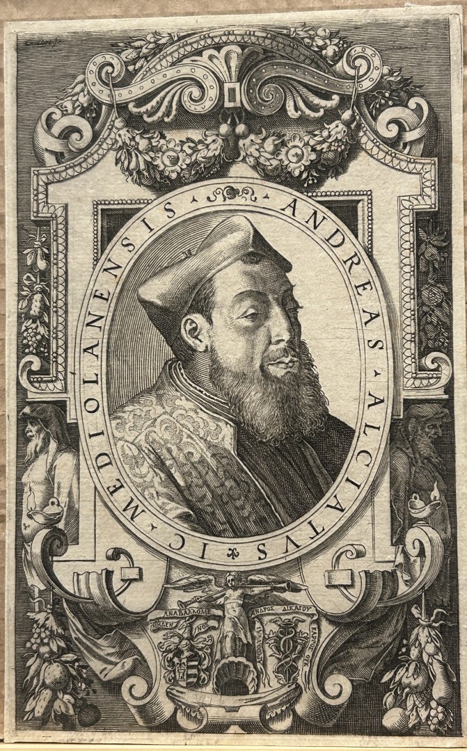 Andreas Alciatus - Engraving  after woodcut from Emblematum Liber 1531