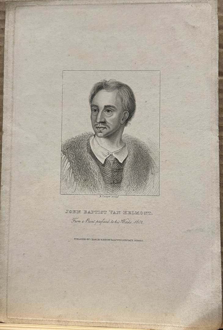 R Cooper engraving of John Baptist van Helmont 1682