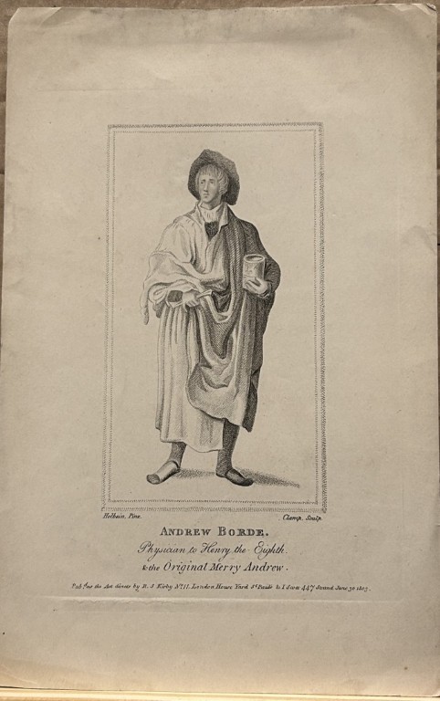 Holbein - 19th century Engraving of Andrew Borde by Clamp