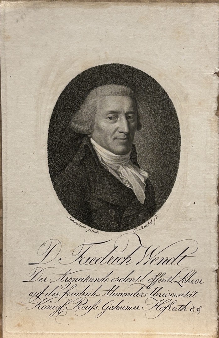 Schroder - Daniel Friedrich Wendt, Princely Friedrich-Alexander University 1815 engraved by C Riedel