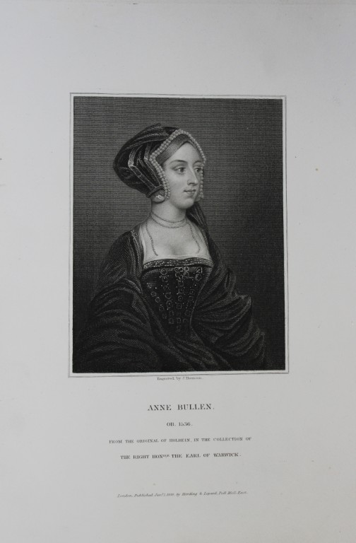Edward Lodge - Queen Anne Bullen engraved by J Thomson 1835
