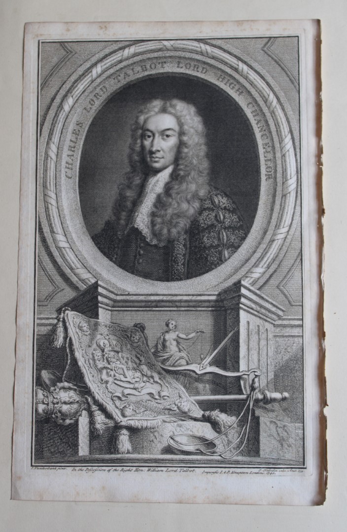 Jacobus Houbraken - Rare engraving of Lord Talbot 1747