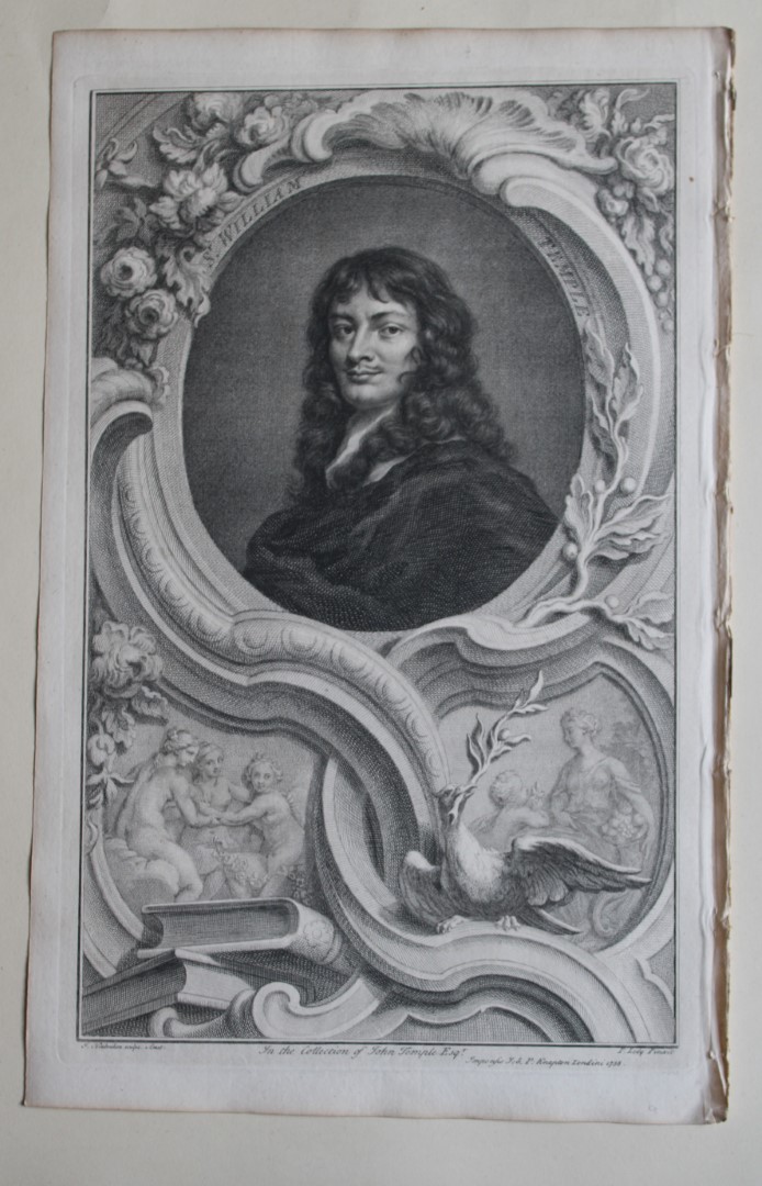 Jacobus Houbraken - Rare engraving of Sir William Temple 1747