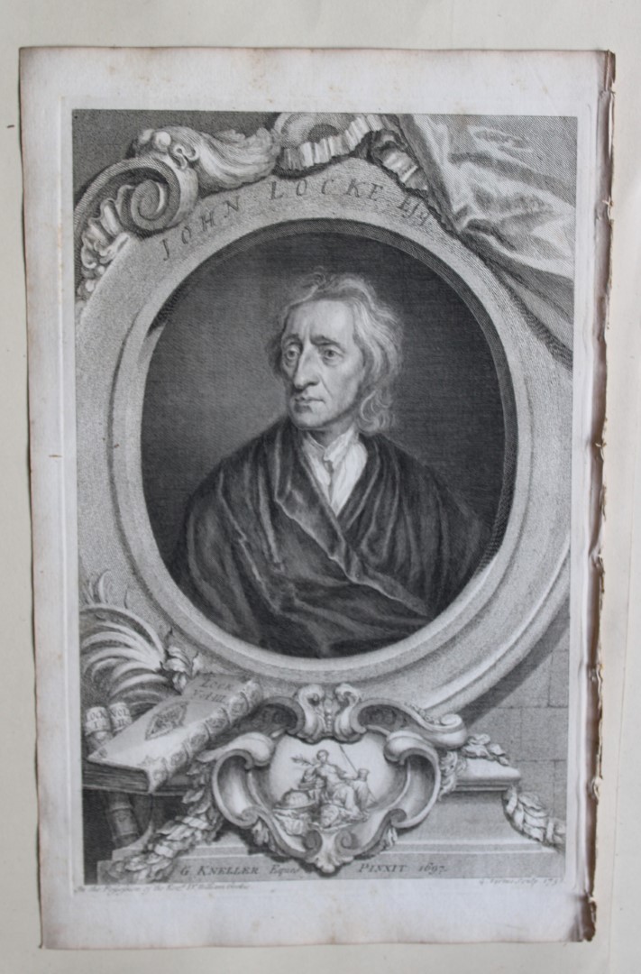 George Vertue - Rare engraving of John Locke 1747