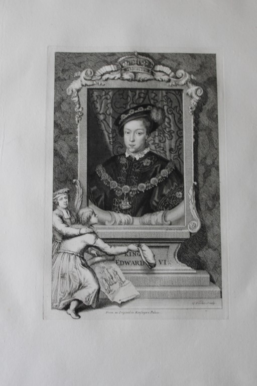 George Vertue - Rare folio engraving of Edward VI 1736