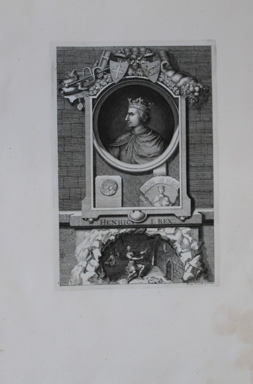 George Vertue - Rare folio engraving of Henry I 1736