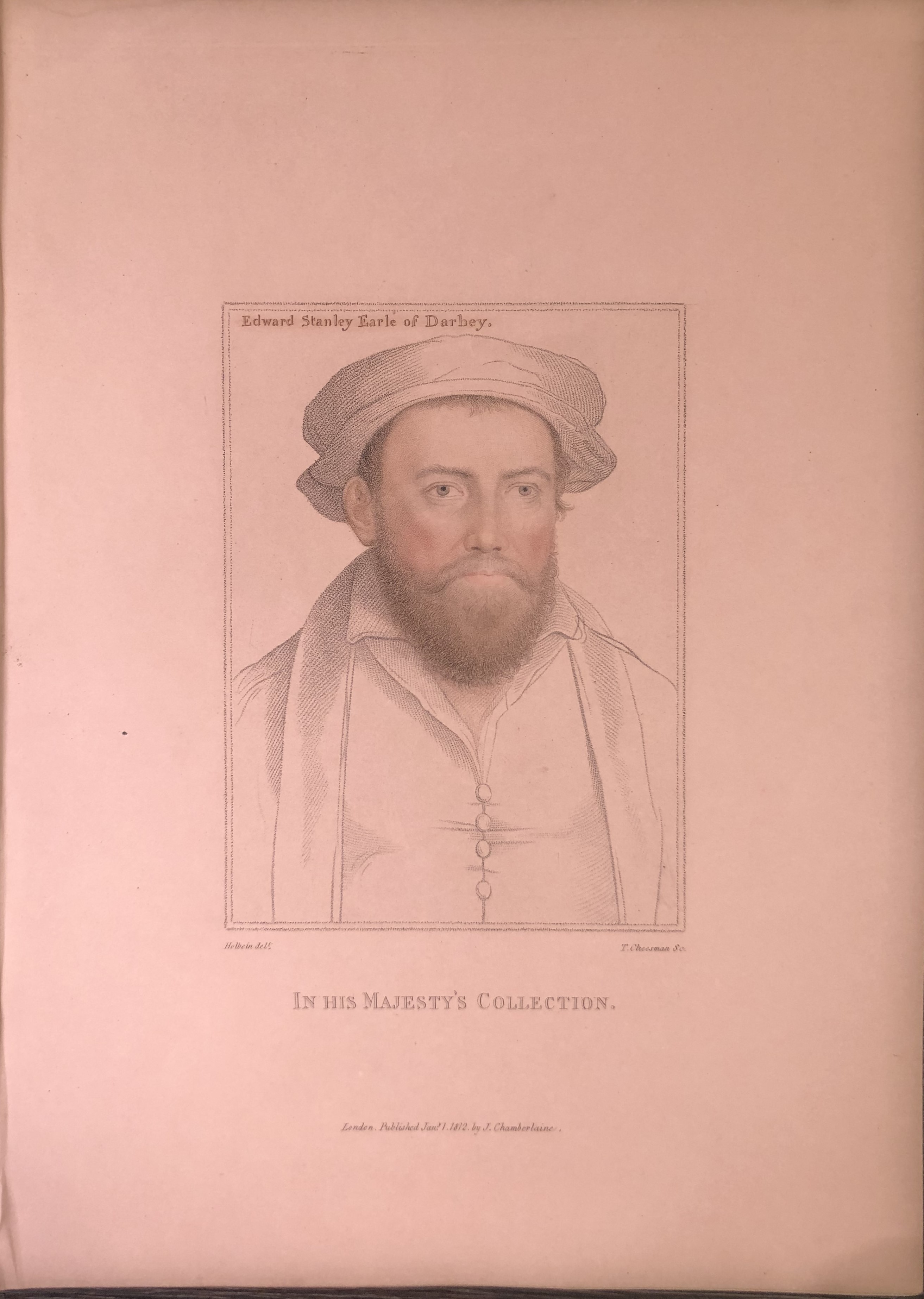 Portrait of Edward Stanley, Earl of Derby by Hans Holbein 1812