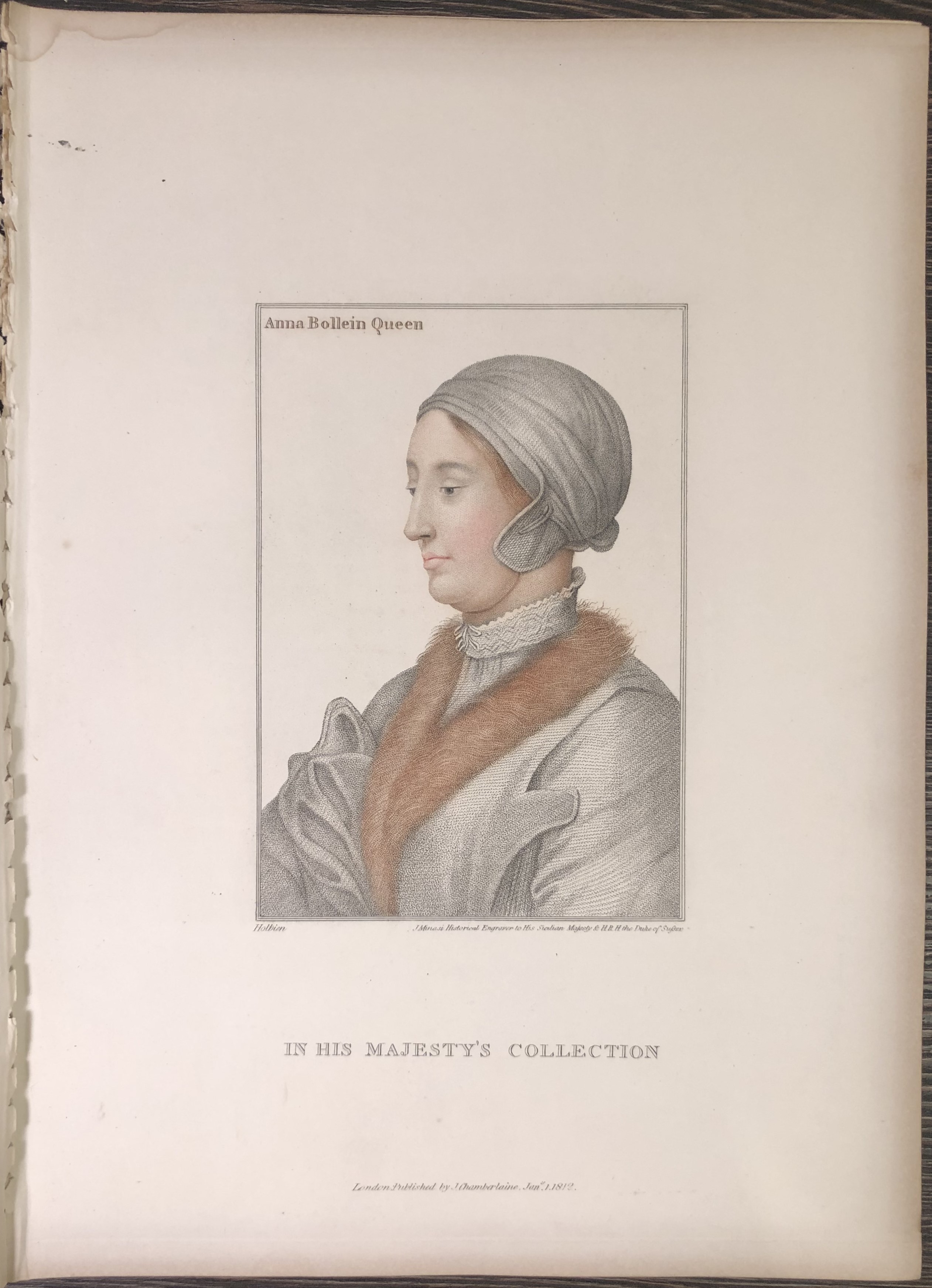 Portrait of Queen Anne Boleyn by Hans Holbein 1812