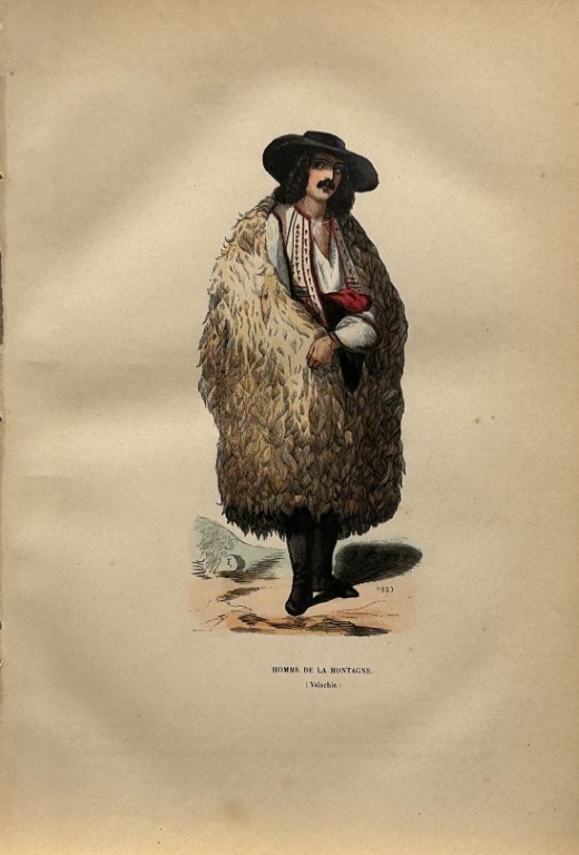 A Wahlen - Woodcut engraving of Mountain man 1843