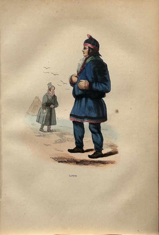 A Wahlen - Woodcut engraving of Sami 1843
