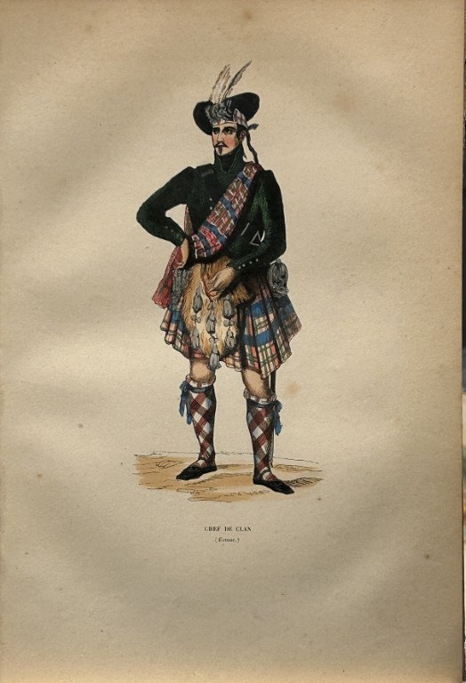 A Wahlen - Woodcut engraving of Clan Chief 1843
